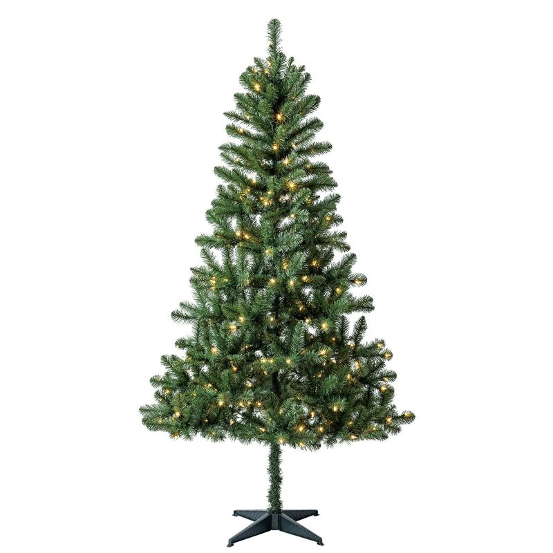 Photo 1 of 6.5' Pre-Lit Madison Pine Green Artificial Christmas Tree with Color-Changing LED Lights, by Holiday Time