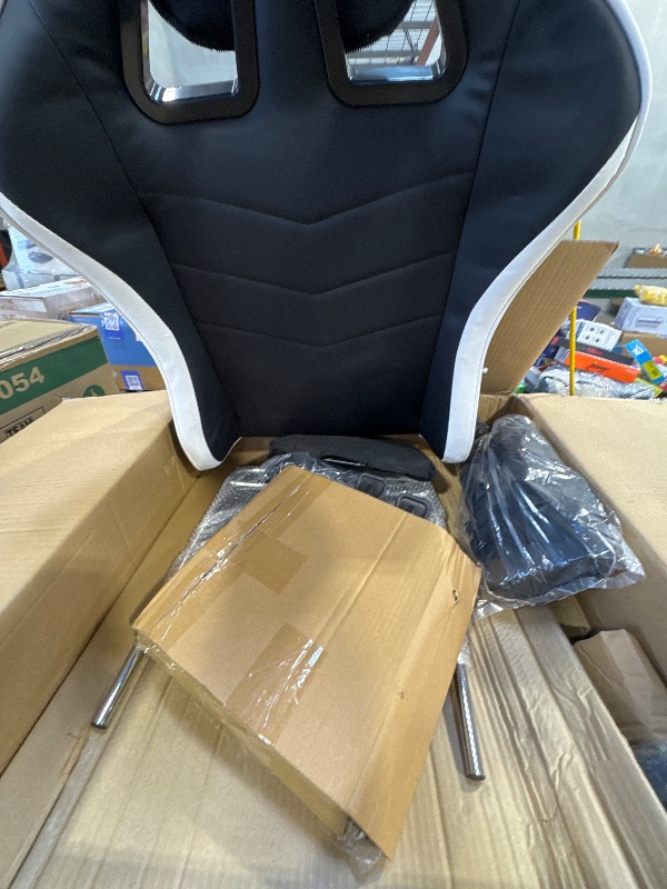 Photo 1 of GTRACING Ergonomic GTWD-200 Gaming Chair with Adjustable Pillows and Footrest, White