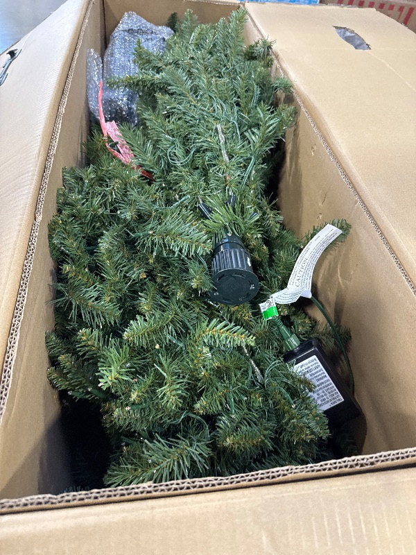 Photo 1 of 9' Pre-Lit Milford Pine Green Artificial Christmas Tree 