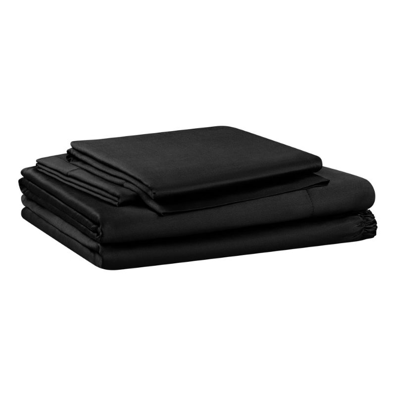 View 1 of Allswell 4-Piece Soft & Silky Serenity 100% TENCEL™ Bed Sheets Set, Rich Black, Queen
