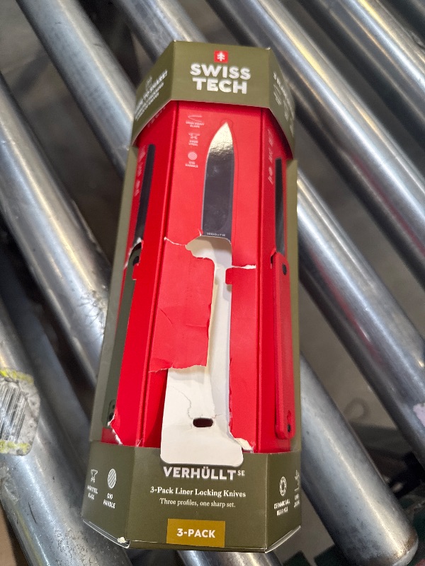 Photo 1 of Swiss Tech Verhüllt 3-Pack Liner Locking Knives set.