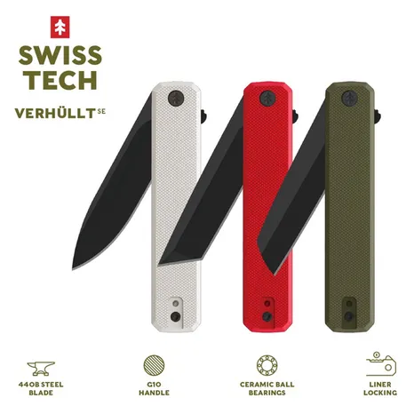 Photo 1 of Swiss Tech Verhüllt 3-Pack Liner Locking Knives set.