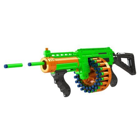 View 1 of Adventure Force Villainator Pump-Action Super-Drum Foam Dart Blaster Slamfire Power Compatible with Most Standard Full-Length NERF Elite and XShot D