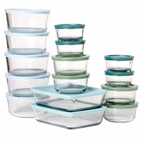 Photo 1 of 32-Piece Anchor Hocking Glass Food Storage Containers with Colorful Lids