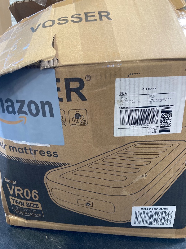 Photo 1 of VOSSER Twin Air Mattress with Built-in Pump, Fast & Easy Inflation/Deflation Inflatable Mattress, Foldable Blow Up Mattress with Storage Bag, Inflatable Bed for Home, Camping & Guests