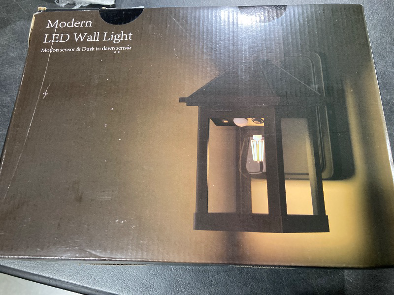 Photo 1 of 2025 New 2 Pack Solar Outdoor Wall Lights for Fence Front Door Waterproof Dusk to Dawn Motion Sensor LED Sconce with 3 Modes,3000K E26 Bulb Included,Exterior Porch Lamps Wall Mount Patio Decorative