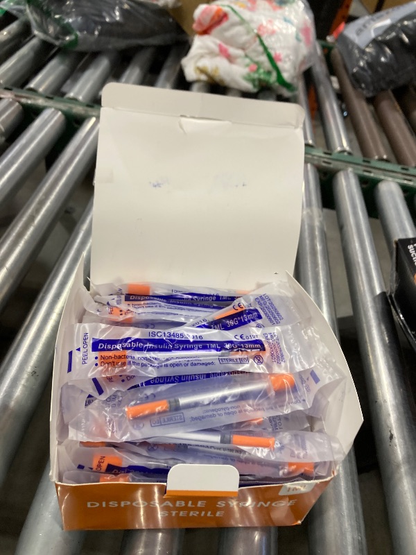 Photo 1 of 100 Pack 1ml Syringes with Needle-30Ga 5/16 Inch, Individually Sealed Packaging