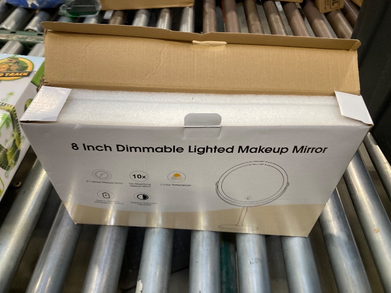 Photo 1 of Lighted Makeup Mirror, 3000 mAh Rechargeable Double Sided Magnifying Vanity Mirror with 3 Colors, 1x/10x, 360° Rotation , Brightness Adjustable Magnification Cosmetic Light up Mirror, Women Gift