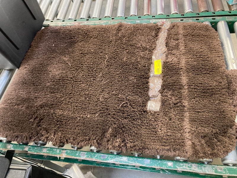 Photo 1 of 2'x3' Performance Bath Rug, Brown, Shiny Chenille Top 