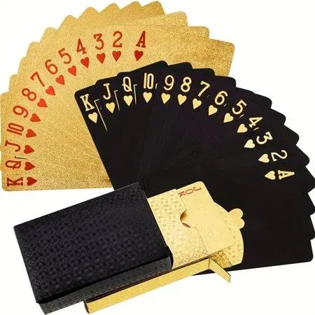 Photo 1 of Black & Gold Plated Playing Cards Set