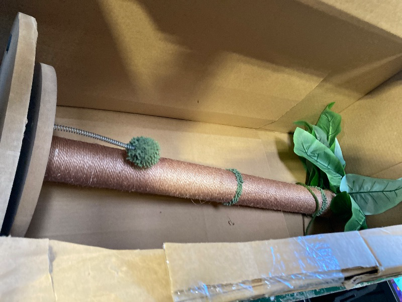 Photo 1 of Aplatho Scratching Posts for Indoor Cats Adults - 33.2" Tall Cat Scratching Post with Sisal Rope - Cute Kitten Cat Tree Scratching Post with Interactive Ball Track