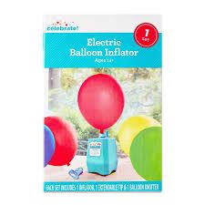 Photo 1 of 7" Blue Electric Balloon Inflator, with Extendable Tip and Balloon Knotter, by Way To Celebrate