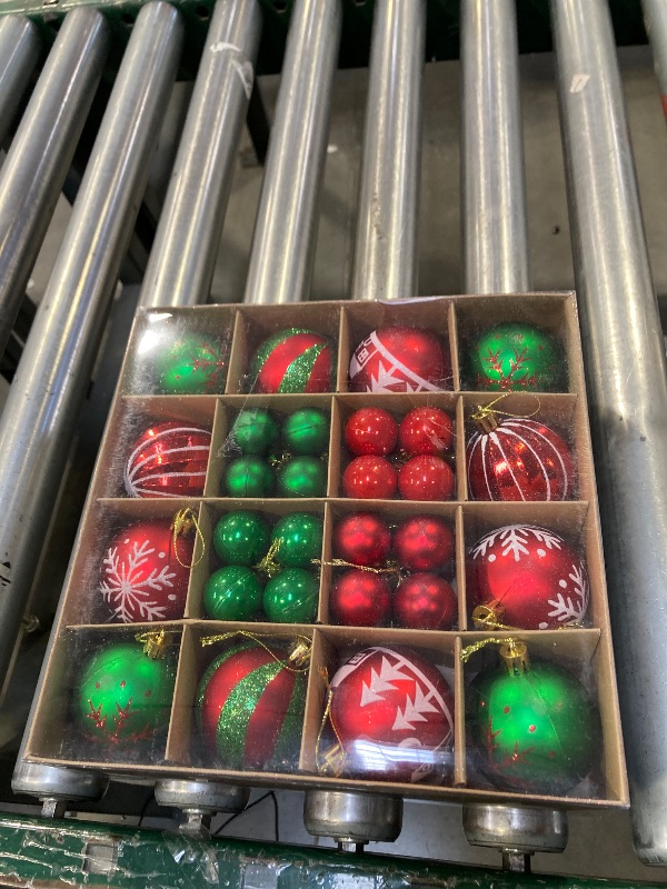Photo 1 of 44 Pcs Christmas Ball Ornaments Christmas Tree Decoration Set Hanging Christmas Ornaments for Party Christmas Tree Festival