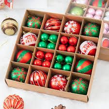 Photo 1 of 44 Pcs Christmas Ball Ornaments Christmas Tree Decoration Set Hanging Christmas Ornaments for Party Christmas Tree Festival