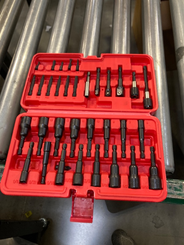 Photo 1 of AKM TOOL 35PCS Magnetic Nut Driver Set, Nut Driver Set for Impact Drill, 1/4" Quick-Change Hex Shank | SAE & Metric | Cr-V Steel, Magnetic Screwdriver Bit W/Drill Bit Extension & Drill Bit Adapter