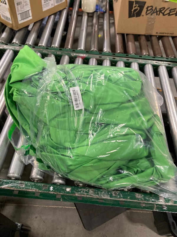 Photo 1 of 10X20ft Large Green Screen Backdrop for Photography, LCUIRC Two Rod Pocket Chromakey Collapsible Green Polyester Curtain with 4 Clamps for Photography, Zoom Meeting and Game Live Steaming