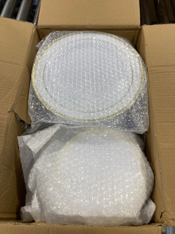 Photo 1 of BESTSTAR 200PCS Gold Plastic Plates Set, 100 10.25 inch Dinner Plate and 100 7.5 inch Dessert Plates, Premium Disposable Plates for Party, Wedding