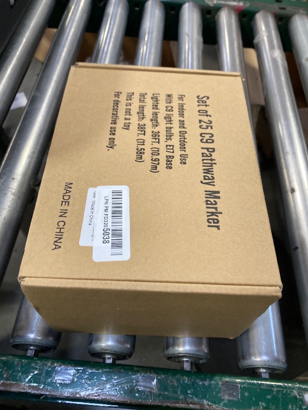 Photo 1 of 38FT LED Outdoor Christmas Pathway Lights,25 Warm White Extendable Waterproof Christmas Walkway Lights with C9 LED Bulbs and Stakes for Walkway Backyard Snowfield Xmas Decorations