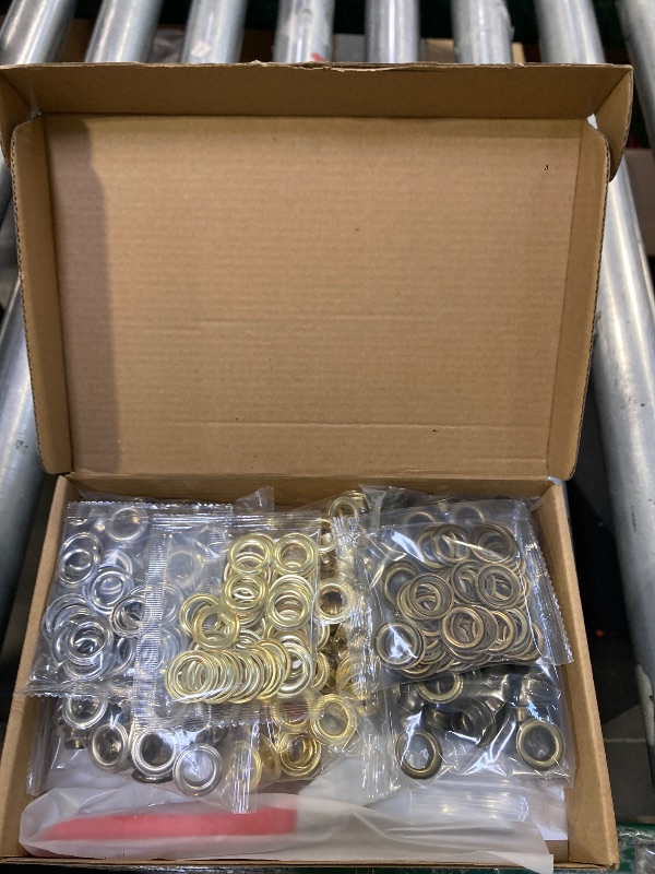 Photo 1 of 603Pcs 1/2 Inch Grommet Tool Kit, Grommet Eyelet Pliers Kit with 300 Sets Metal Eyelets with Washers(Gold, Silver and Copper), Eyelet Grommet Hand Press kit for Fabric, Leather, Shoes, Belt, Crafts