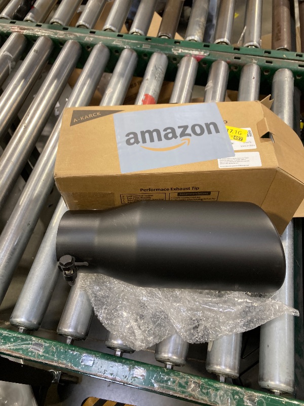 Photo 1 of A-KARCK Exhaust Tip 3.5 Inch Inlet, 3.5" Inlet 5" Outlet 12" Long Black Coated Finish Muffler Tip For Truck Tailpipe, Stainless Steel Rolled Edge