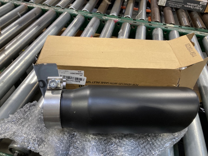 Photo 1 of A-KARCK Exhaust Tip 3 Inch Inlet, 3" Inlet 4" Outlet 12" Overall Length Clamp On Muffler Tip For Truck Tailpipe, Rolled Angle Cut Design