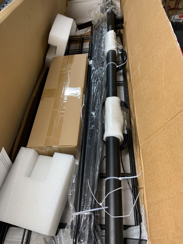 Photo 2 of GADFISH Garage Ceiling Lift Storage Rack, Easy Lifting 85" Height Overhead Garage Storage Rack for Space Saving with Safety Lock, Suitable for 16"/24" Ceiling, 350LBS Capacity