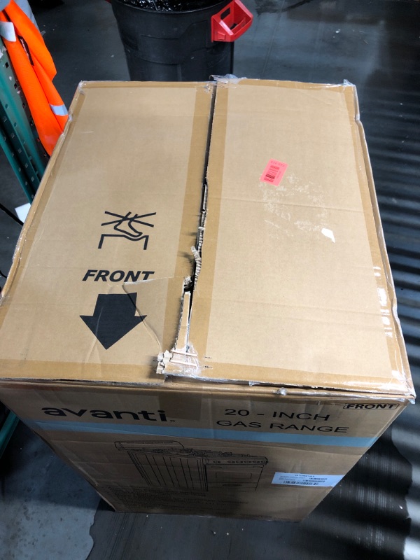 Photo 1 of MINOR DENTS****** MINOR DAMAGE******* UNTESTED*****
Avanti Gas Range Oven, Compact Freestanding Design, 4 Sealed Burners with Electronic Ignition, 2.1 Cu.Ft. Capacity Features Storage Drawer Broiler and Accessories, 20-Inch, Black