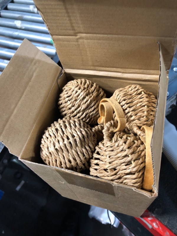 Photo 1 of Amyhill 12 Pcs Christmas Decorations Rattan Balls Set, Christmas Wicker Ornaments Woven Tree Ball Ornaments Xmas Natural Wicker Balls for Xmas Holiday Wedding Birthday Party Decorations
