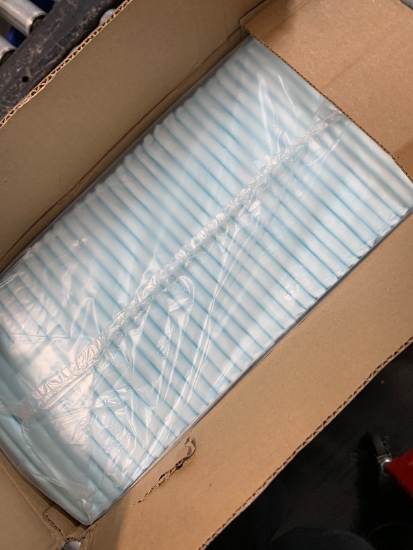 Photo 1 of Amazon Basics Leakproof Dog and Puppy Pee Pads with 5-Layer Quick-Dry Surface for Potty Training, Standard Absorbency, Giant, 27.5 x 44Inch, Pack of 40, Blue & White