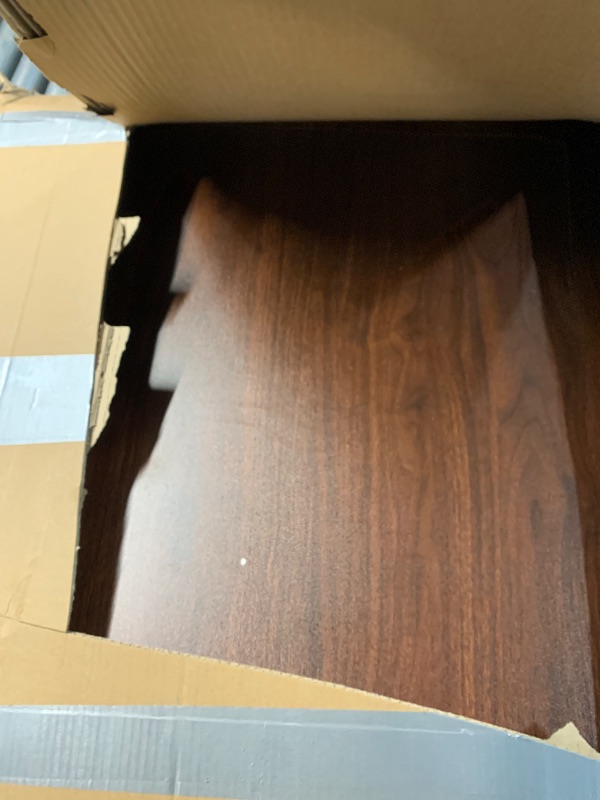 Photo 1 of YITAHOME LED Coffee Tables for Living Room, Modern Square Coffee Table with Storage 2 Drawers, Acrylic Glass Coffee Table Farmhouse Wood Center Table, Brown