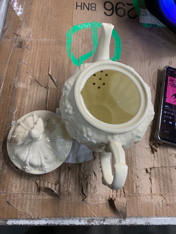 Photo 1 of ***(MINOR DAMAGE/ SEE PICS FOR DETAILS)***Cabilock Retro Coffee Pot Embossed Ceramic Teapot 9.84 Inch Vintage Design for Coffee and Tea Home Kitchen Dining