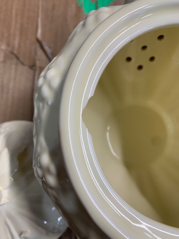 Photo 1 of ***(MINOR DAMAGE/ SEE PICS FOR DETAILS)***Cabilock Retro Coffee Pot Embossed Ceramic Teapot 9.84 Inch Vintage Design for Coffee and Tea Home Kitchen Dining