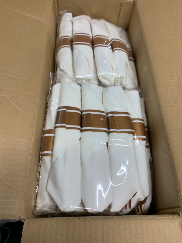 Photo 1 of (see all images) WELLIFE 350Pcs Rose Gold Plastic Plates for 50 Guests - Plastic Dinnerware Set,Party Supplies