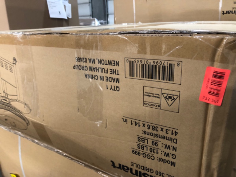 Photo 1 of ****box open for inspection****Cuisinart 360° XL Griddle Outdoor Cooking Center, 30” Round Flat Top Grill with Stainless Steel Vented Lid, Folding Prep Tables, 45,000 BTU Burners, Grease Management, Gas Grill for BBQ, Cookouts