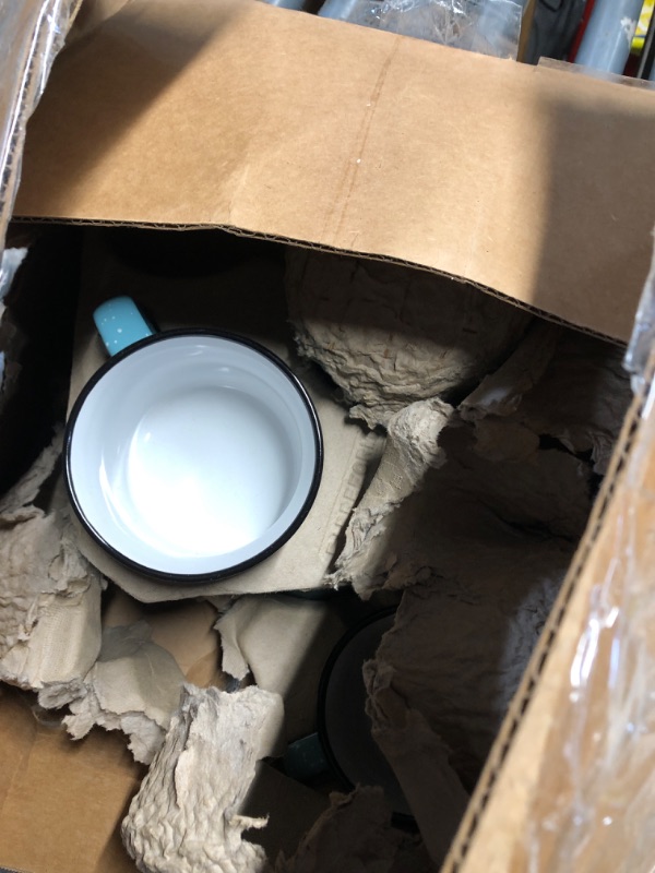 Photo 1 of ***6/15***Gifts by Design Set of 6 Ceramic Campfire Mugs – 15 Oz, Teal – Coffee & Tea Cups for Home, Work, Travel, Camping – Customizable, Great for DIY, Events, Companies