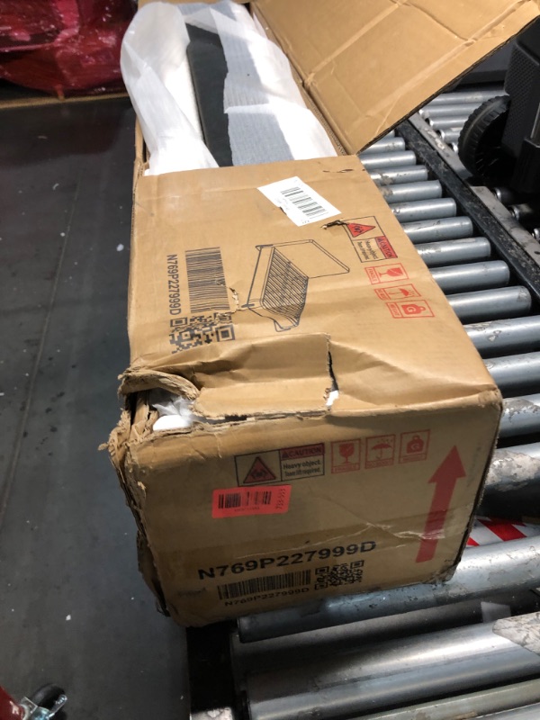 Photo 1 of ***PARTIAL SET - PRICE ADJUSTED***Allewie King Size Platform Bed Frame with Fabric Upholstered Headboard and Wooden Slats Support, Fully Upholstered Mattress Foundation/No Box Spring Needed/Easy Assembly, Beige 1 of 2 