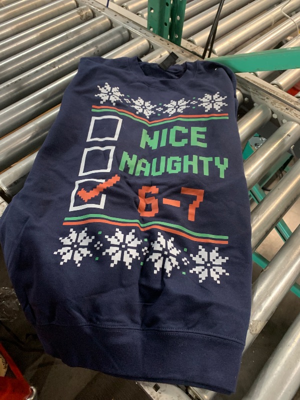 Photo 1 of ***STOCK PHOTO FOR REFERENCE ONLY***67 Meme Ugly Christmas Sweater Brainrot Nice Naughty 6-7 Sweatshirt SIZE M