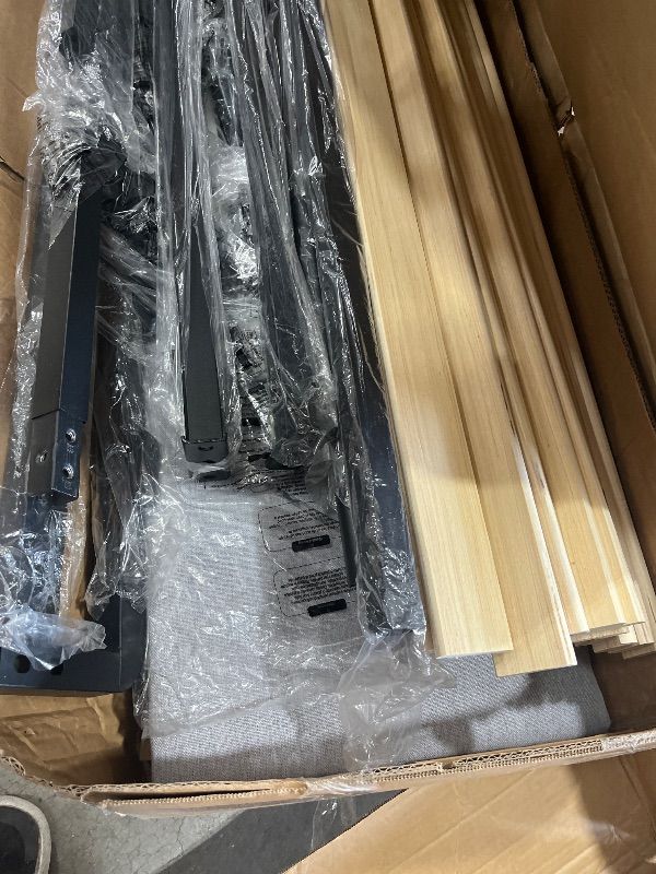 Photo 1 of ***TRUCK/TRAILER PICKUP ONLY***VASAGLE Lift Up Storage Bed Frame King Size, Hydraulic Platform Bed, with Upholstered Headboard, 1100 lb Weight Capacity, No Box Spring Needed, Easy Assembly, Modern, Dove Gray URMB604G01V1