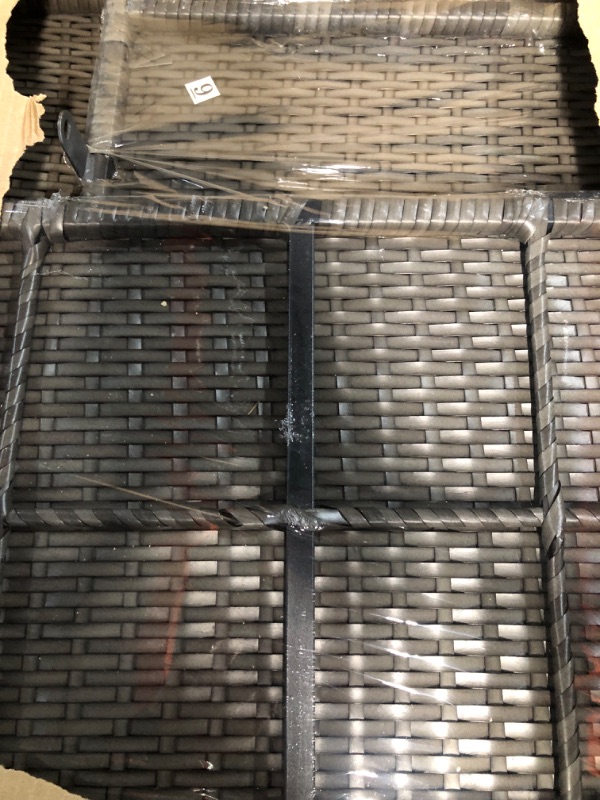 Photo 1 of *PARTIAL SET* Wisteria Lane 4 Piece Patio Furniture Set, Wicker Outdoor Patio Conversation Furniture Set, All Weather Outdoor Patio Sofa with Cushion and Glass Table, Grey