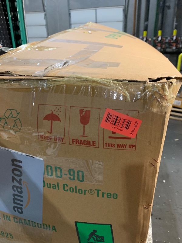 Photo 5 of National Tree Company 9 ft Pre-Lit Dunhill Fir Artificial Christmas Tree, 900 LED Lights, 4,026 Tips, Foot Pedal, 10 Light Functions, Includes Stand, Green