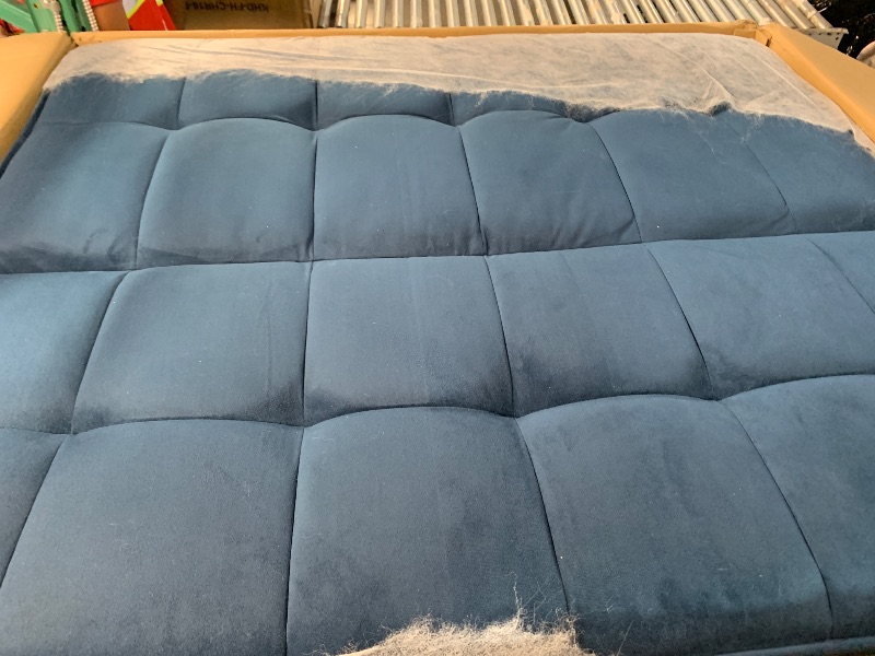 Photo 1 of ***BOX A OF A AND B ONLY***Trygoal Convertible Sofa Bed, Pull Out Couch with Side Pockets, 3 in 1 Velvet Fabric Loveseat Sleeper Sofa Bed, Pull Out Couch with Adjustable Backrest for Living Room, Bedroom, Apartment, Blue