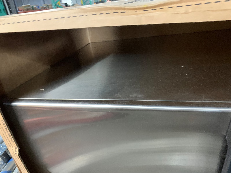 Photo 1 of (*Parts// fridge only*)Coolake 360 lb. Commercial Ice Machine Storage Bin, 26" Stainless Steel Space Saving Footprint Ice Bin with Convenient Lift-up Door, Filter, Scoop, Adjustable Feet, for Bar Restaurant Shop