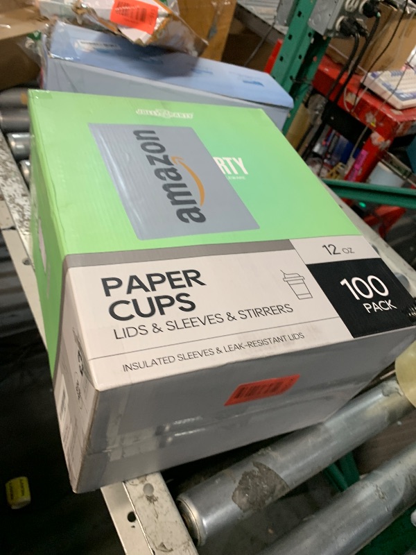 Photo 1 of [100 Pack] 12 oz Paper Coffee Cups, Disposable Paper Coffee Cup with Lids, Sleeves, and Stirrers, Hot/Cold Beverage Drinking Cup for Water, Juice or Tea, Suitable for Home, Shops and Cafes 