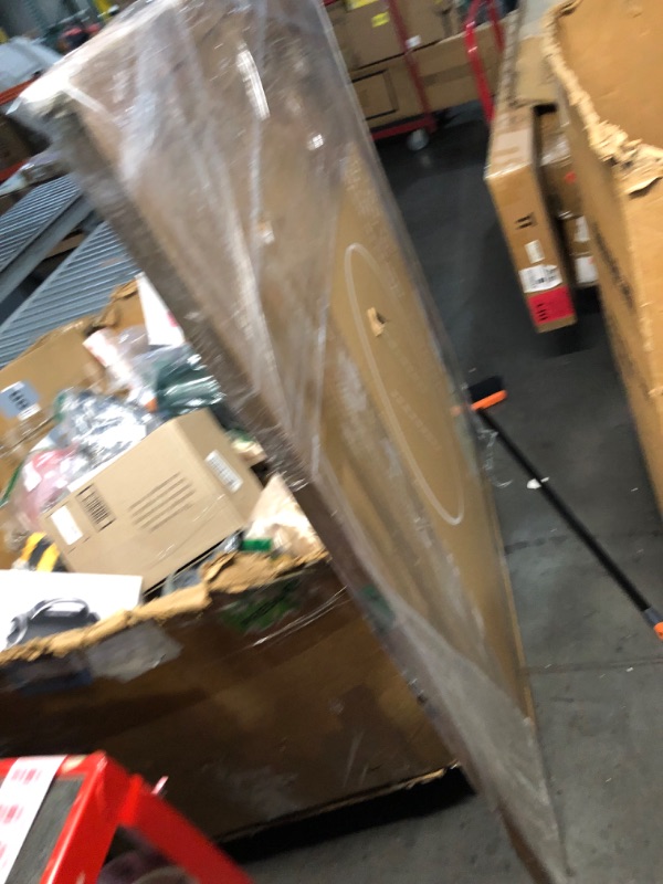 Photo 1 of [Tempered Glass] 55" x 55" Round Glass Chair Mat, Heavy Duty Hard Floor Mat with Round Corner and Polished Edge, Office Chair Mat for Carpet Office Home Hardwood Floor Desk