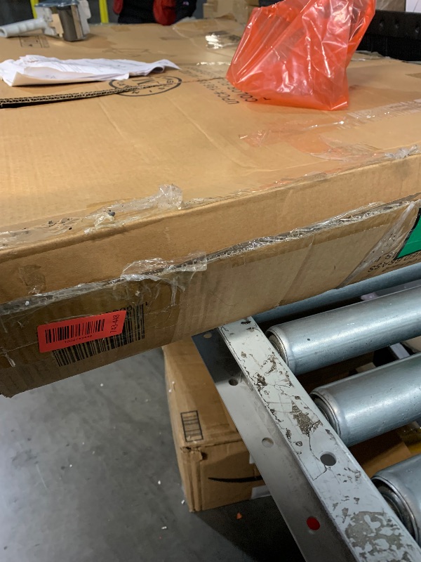 Photo 1 of ***DAMAGED - SEE NOTES/PICTURES***Martha Stewart Eli Home Office Desk with Glass Top and Steel Frame, Polished Brass