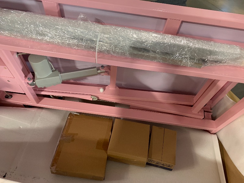 Photo 1 of ***FACTORY SEALED***(open for inspection) POLIMO LED Professional Electric Dog Grooming Table - 50" Heavy Duty Dog Grooming Station with LED, Button & Foot Control, Leveling Wheels, Grooming Arm, Anti-Slip Top & Tool Organizer (50", Pink)