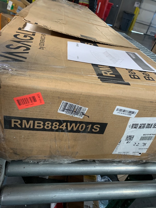 Photo 1 of ***DAMAGED - SEE NOTES/PICTURES***VASAGLE King Bed Frame with Tall Headboard, Upholstered Platform Bed Frame King Size, with Wingback Tufted Headboard and Footboard, Wooden Slats, No Box Spring Needed, Cappuccino Beige URMB884W01