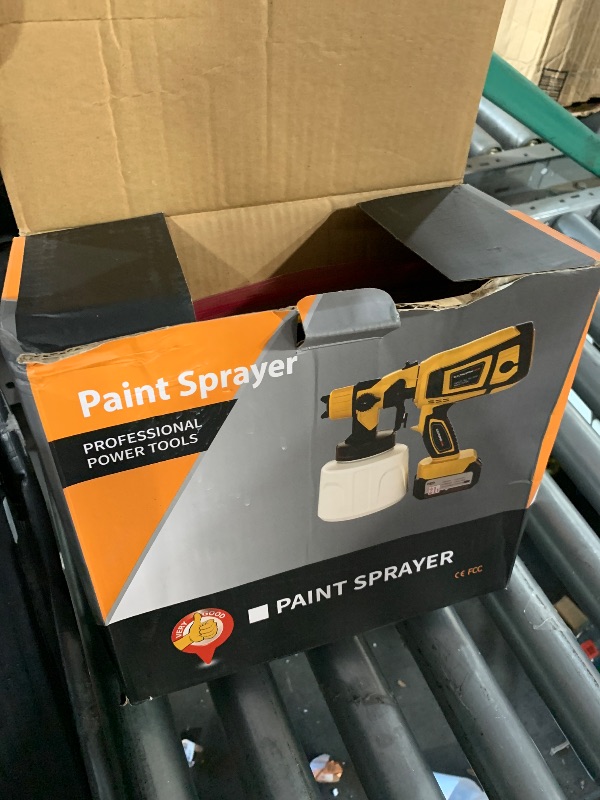 Photo 1 of ***MISSING PARTS***
Cordless Paint Sprayer with Battery 2 X 4000mAh 21V, 5 Nozzles & 3 Spray Modes, Spray Paint Gun with 1400ML Container, Handheld Paint Sprayer for House Painting Furniture Cabinets Fence Wall