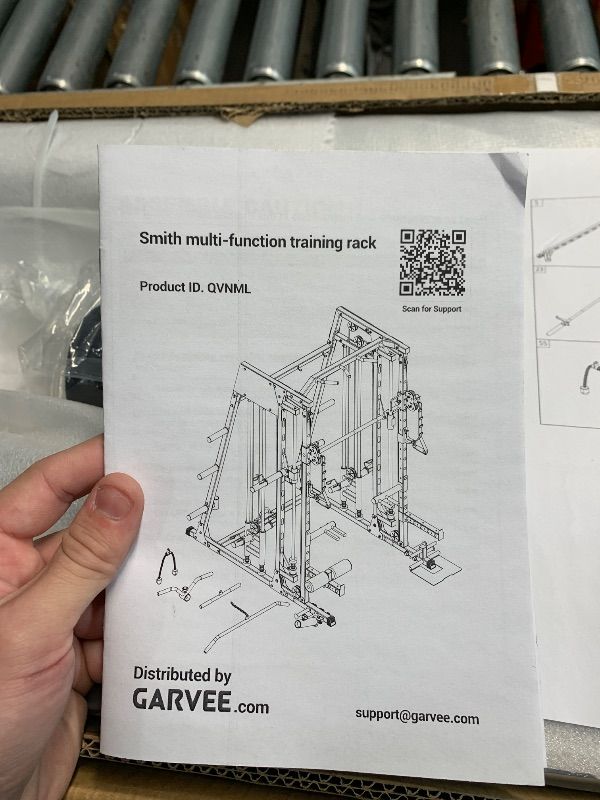 Photo 1 of ****ONLY PART A OF THE SET*****GarveeLife Smith Machine Home Gym All in One, 2200 LBS Squat Rack Power Cage with Smith Bar, LAT Pull-Down, Cable Systems, Leg Hold-Down and More Attachments, Workout Equipment (Red Black)