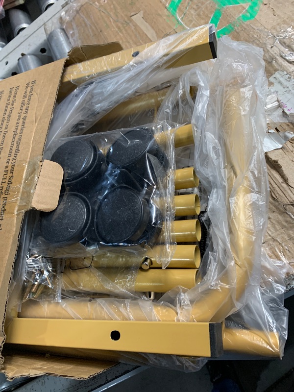 Photo 1 of ***(GOLD/STOCK PHOTO FOR REFERENCE ONLY)***Sakugi Clothes Rack - Metal Coat Rack with Bottom Shelf, Portable Wardrobe Rack with 6 Side Rods, Rolling Clothing Rack for Hanging Clothes for Bedroom or Laundry Room (GOLD, 28.7 x 17 x 59.4)